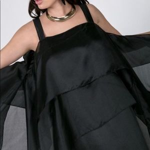 Brand New TIERED SATIN ORGANZA DRESS